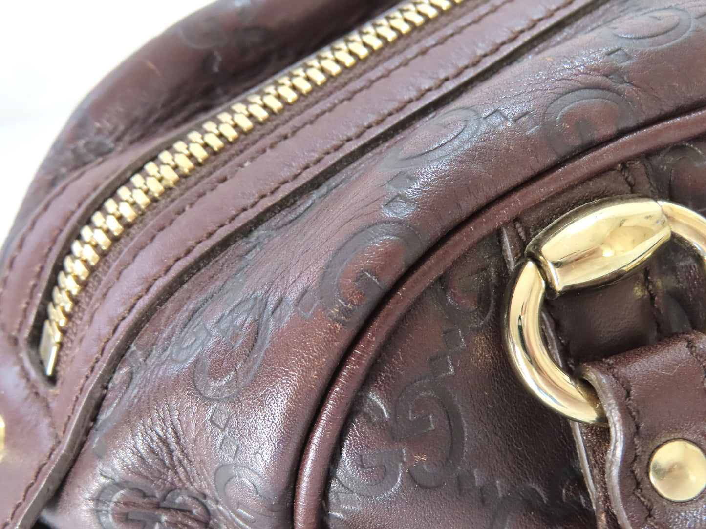 GUCCI Guccissima Horsebit Handbag 159399 Boston Bag Handbag