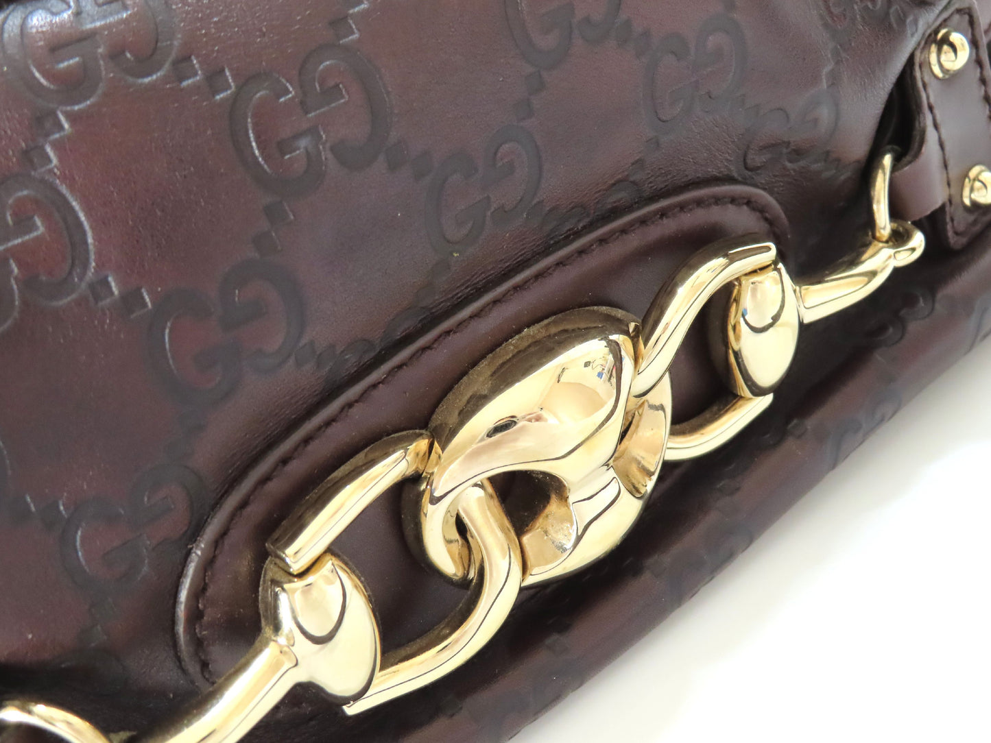 GUCCI Guccissima Horsebit Handbag 159399 Boston Bag Handbag