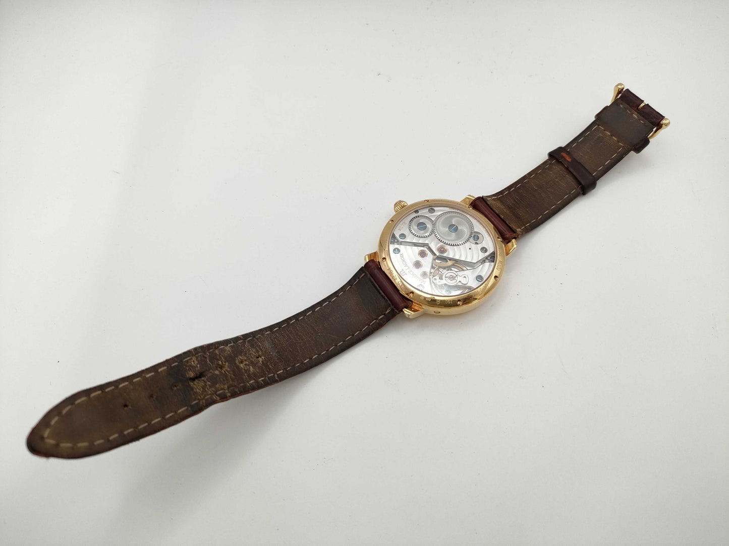 MAURICE LACROIX Calendar Retrograde AD42764 76847 Manual Winding 18K Yellow Gold Men's Watch