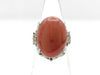 Coral Ring, Diameter: Approx. 13.1mm x 18.1mm, D0.10ct, PT900, 10.5g