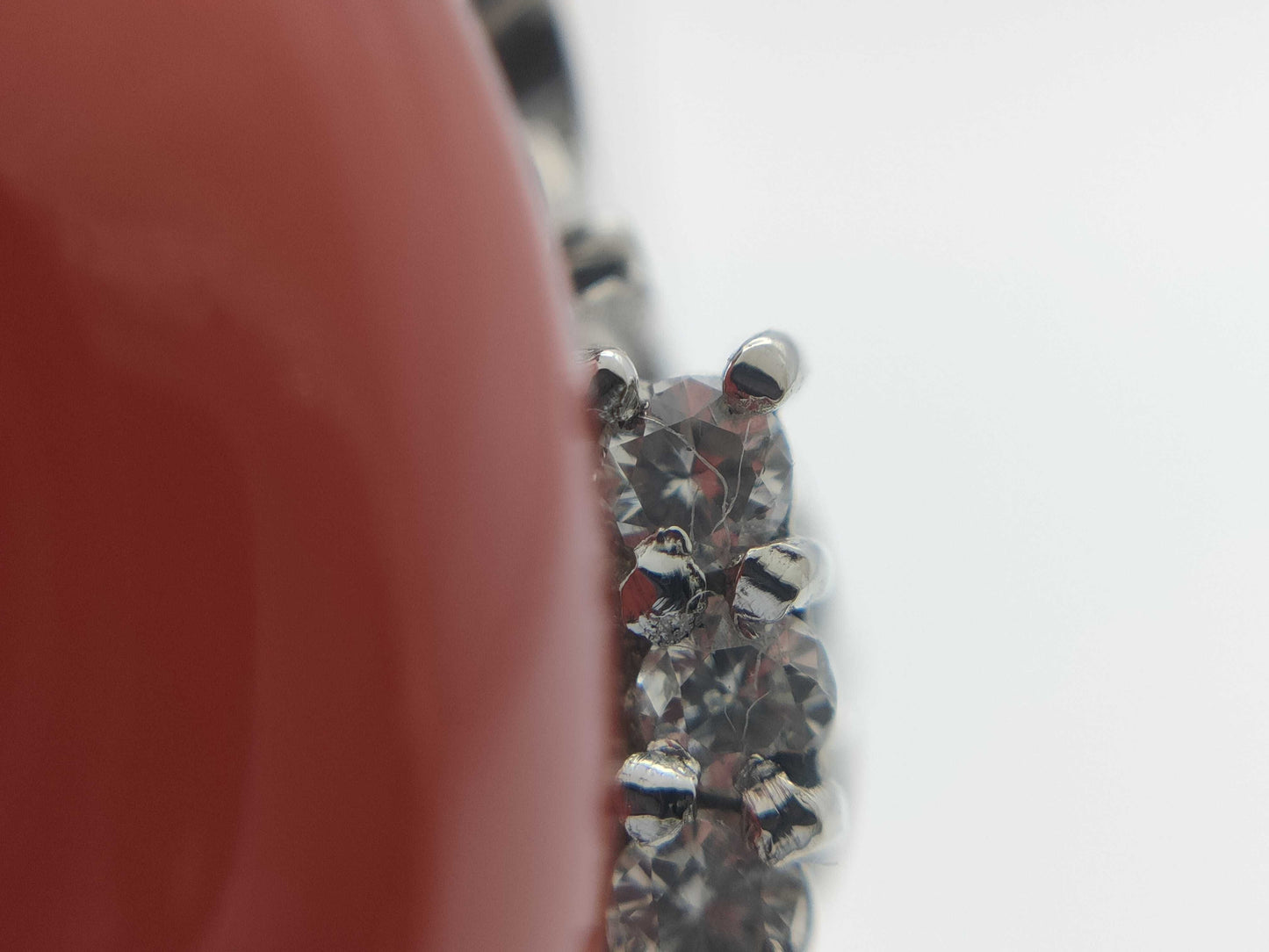 Coral Ring, Diameter: Approx. 13.1mm x 18.1mm, D0.10ct, PT900, 10.5g