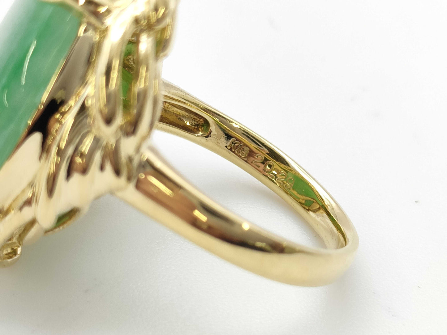 Jade 20.29ct K18 13.9g Ring