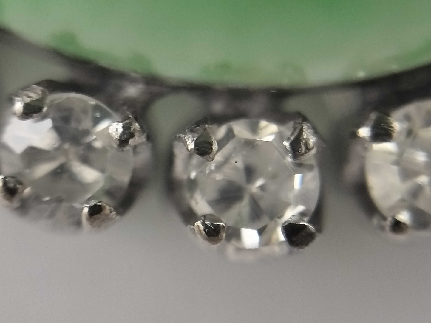 Jadeite Diamond Sterling Silver 4.5g Pendant Top