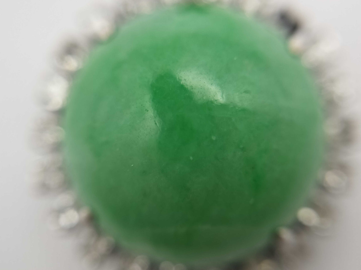 Jadeite Diamond Sterling Silver 4.5g Pendant Top