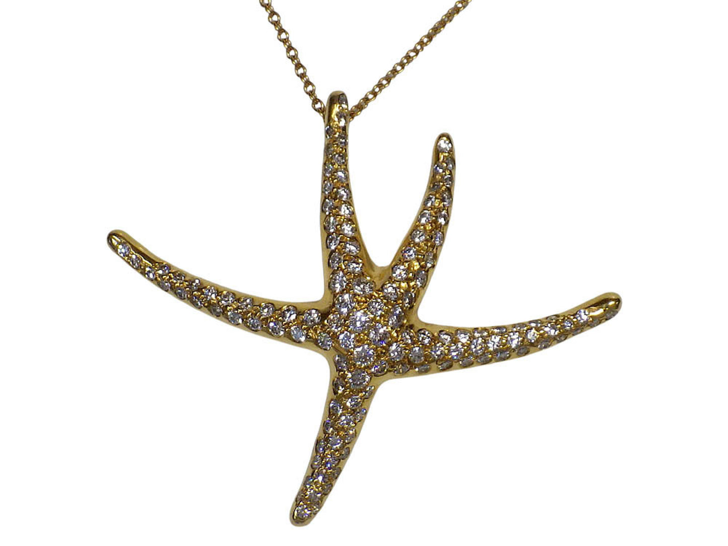 Tiffany & Co. Starfish Diamond 18K 6.3g Necklace