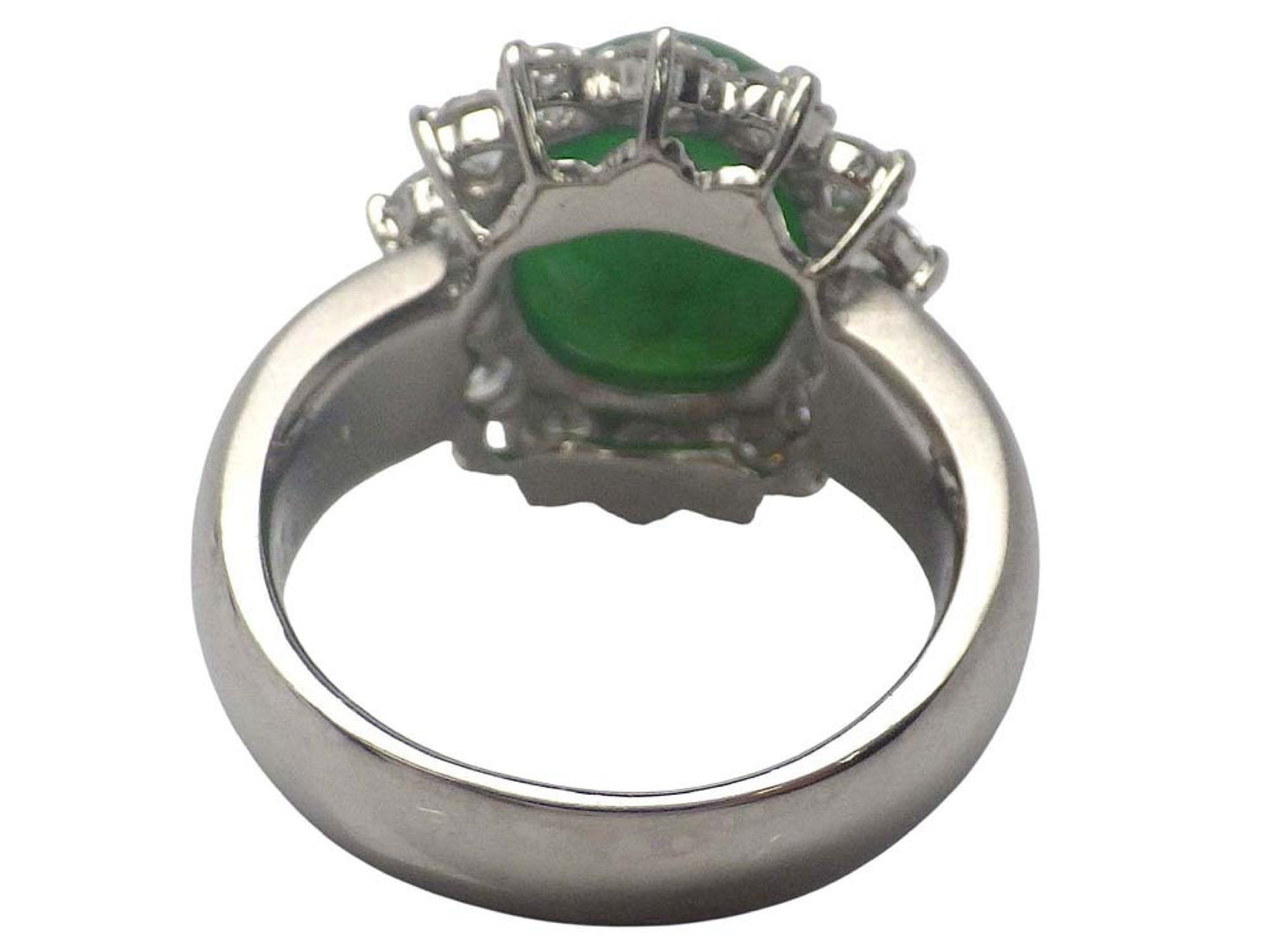 Jadeite 6.05ct D1.47ct PT900 15.2g Ring