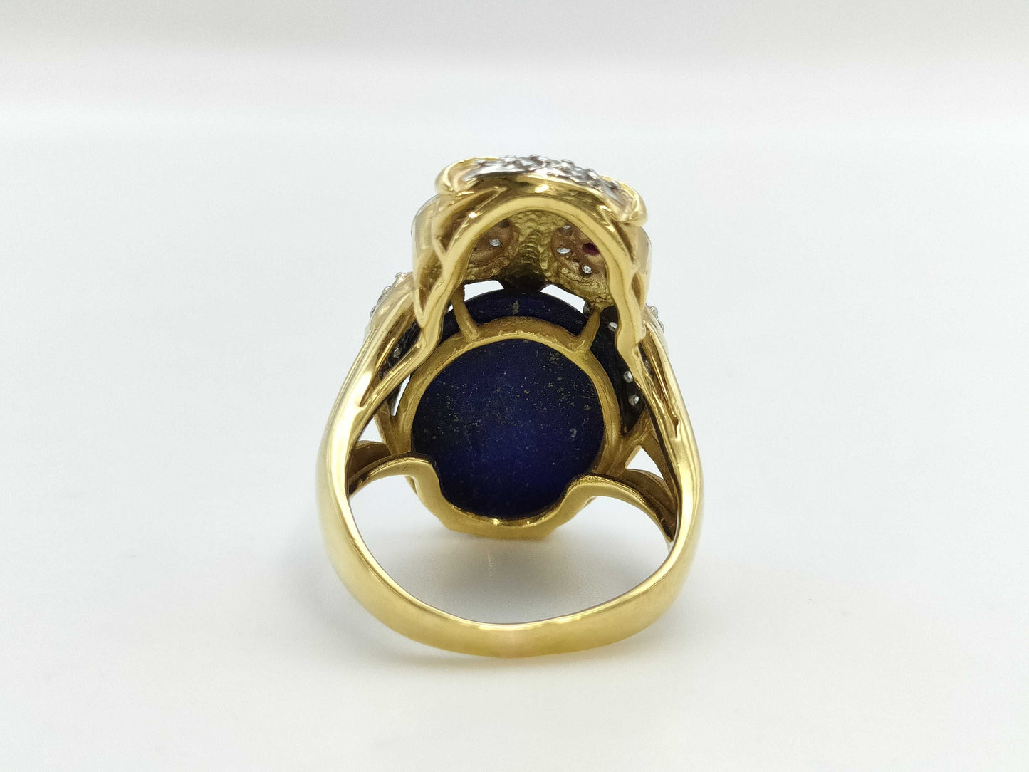 Lapis Lazuli Ring, 0.17ct R, 0.5ct D, 11.9g, K18/PT900