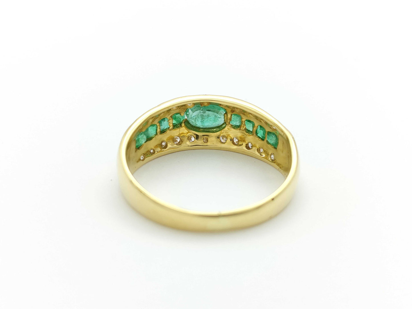 Emerald and Diamond 18K 3.4g Ring