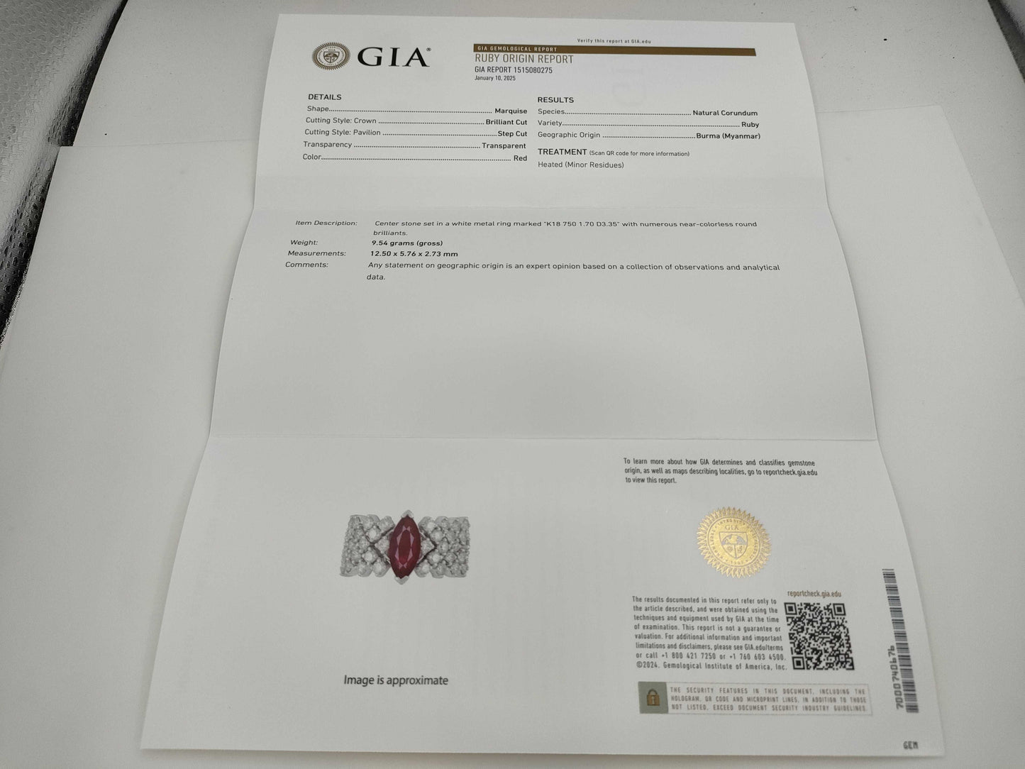 R1.7ct D3.35ct 750 9.6g Ring