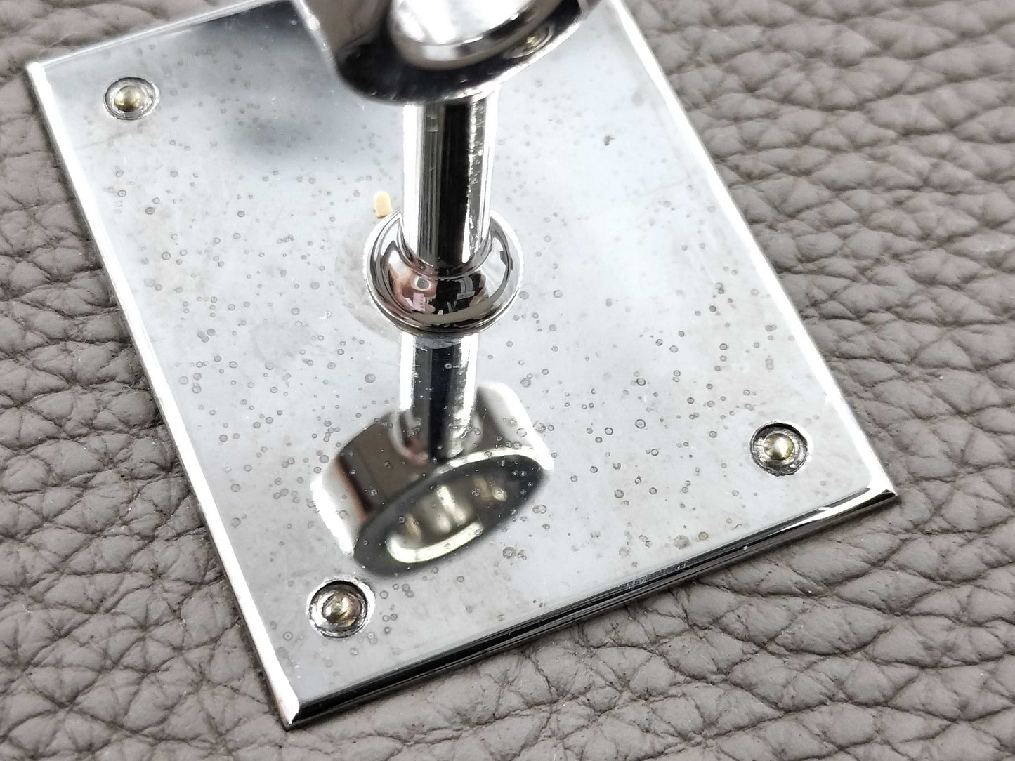 HERMES Birkin 35 Togo Etoupe Stainless Steel Y Stamp Handbag