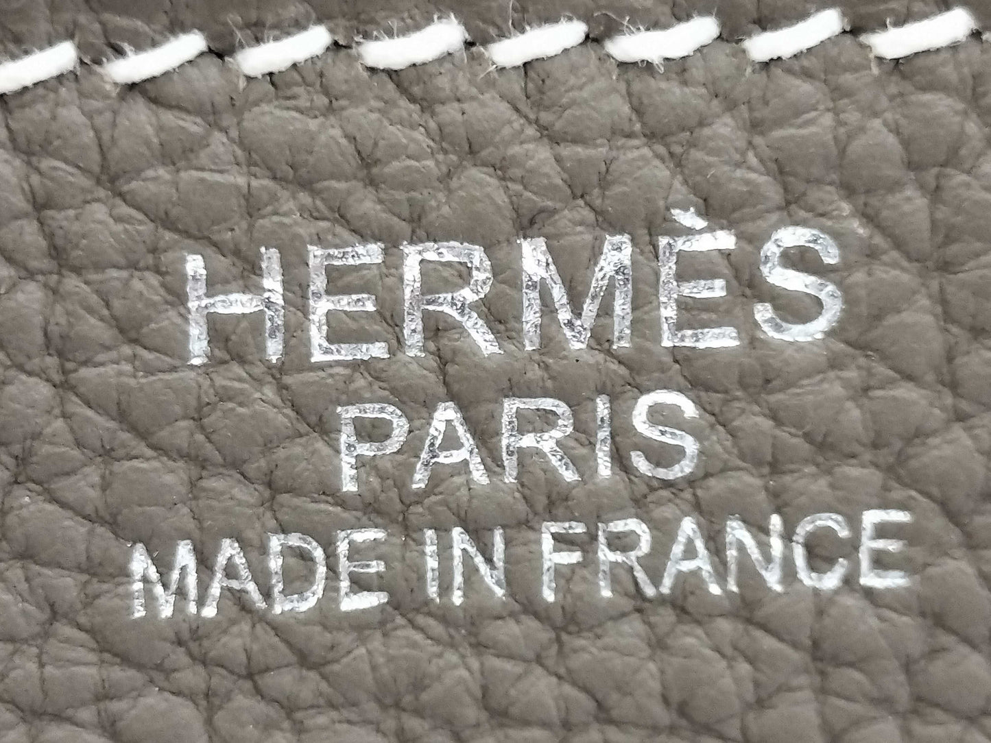 HERMES Birkin 35 Togo Etoupe Stainless Steel Y Stamp Handbag