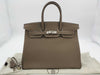 HERMES Birkin 35 Togo Etoupe Stainless Steel Y Stamp Handbag