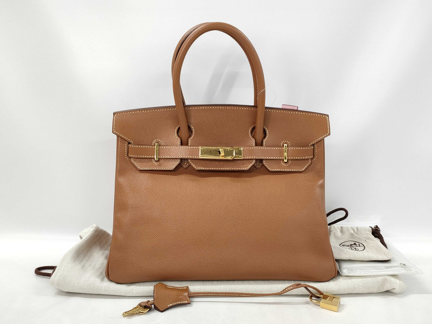 HERMES Birkin 30 Epsom Leather Gold GP Handbag with G Stamp