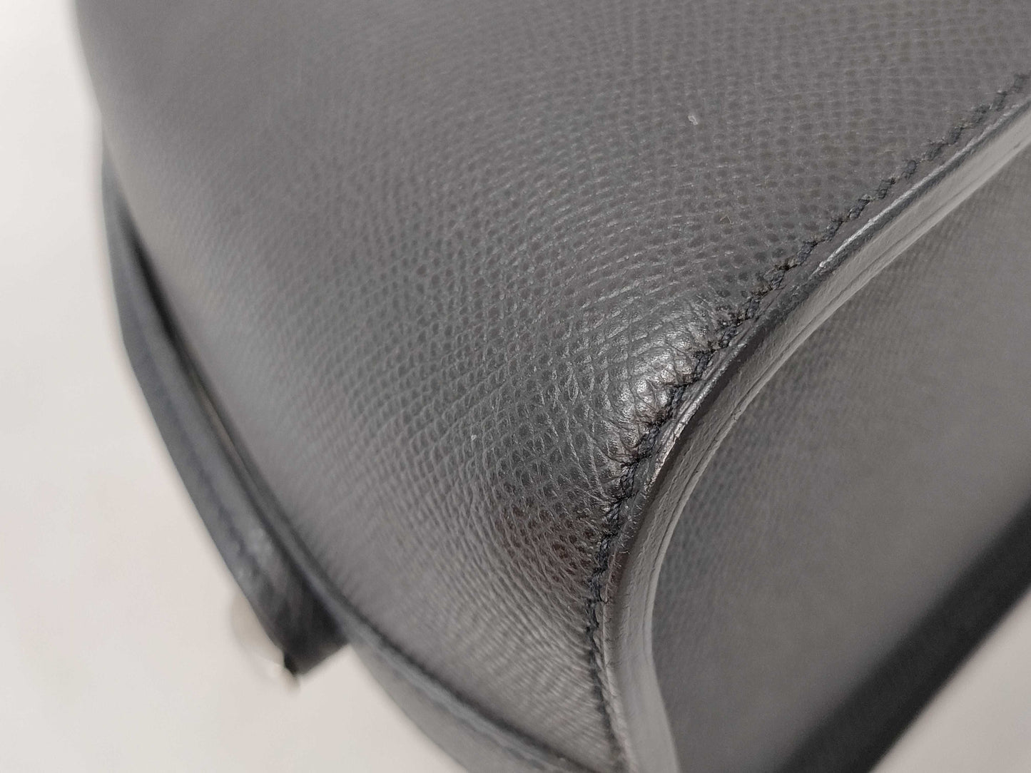 HERMES de Paris Epsom Black Stainless Steel Handbag with J Stamp