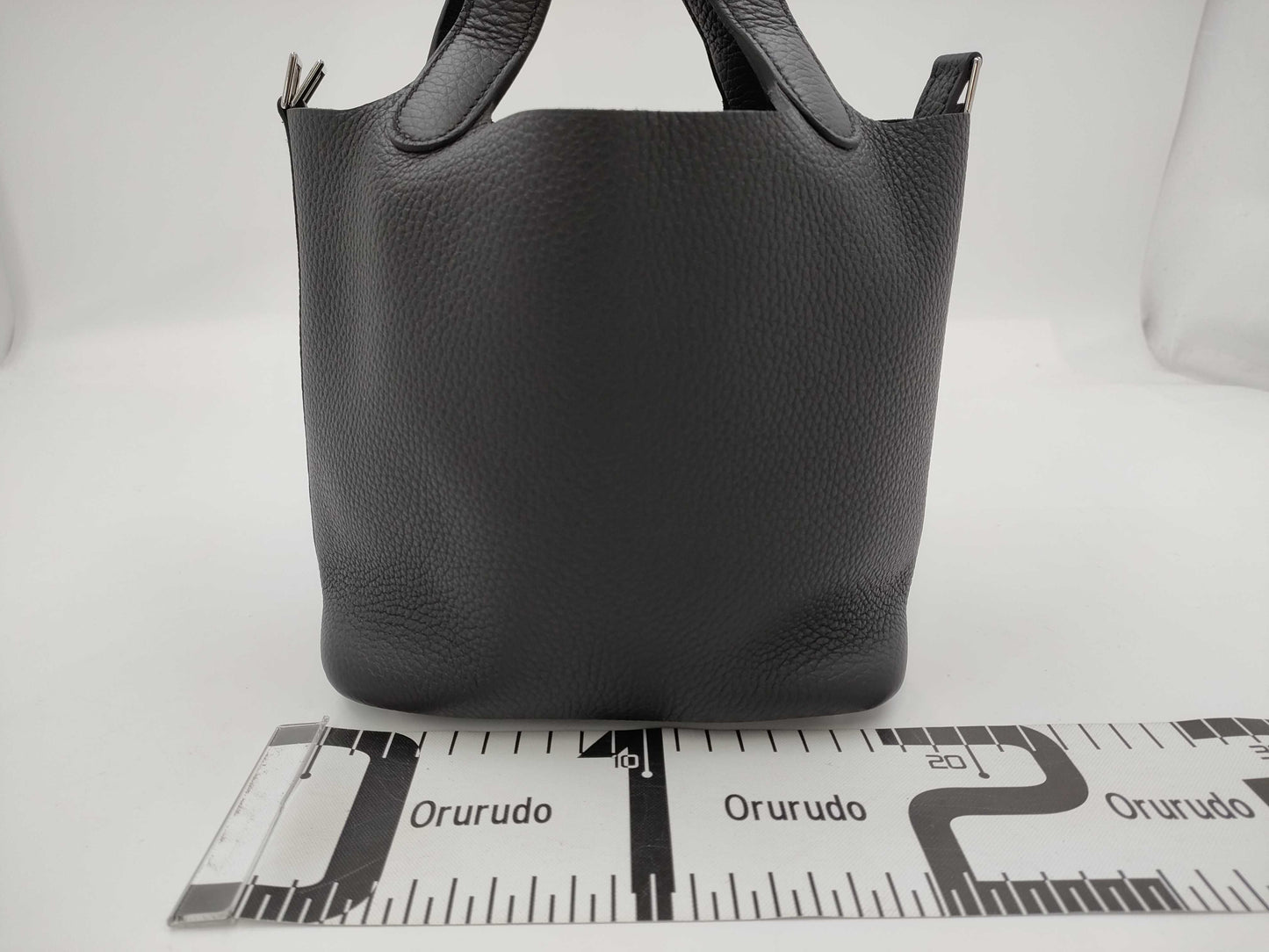 HERMES Picotin Lock PM Taurillon Clemence Black Stainless Steel Handbag with W Stamp