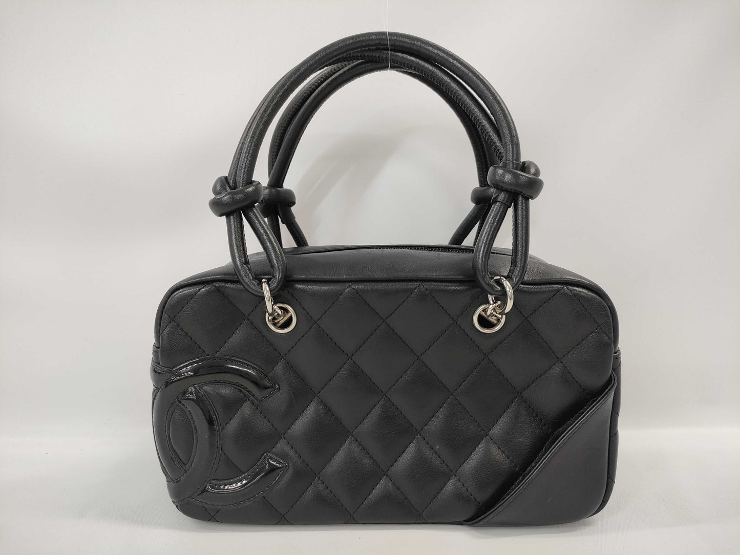 CHANEL Cambon Line Bowling Bag Mini Calfskin Black SS Handbag