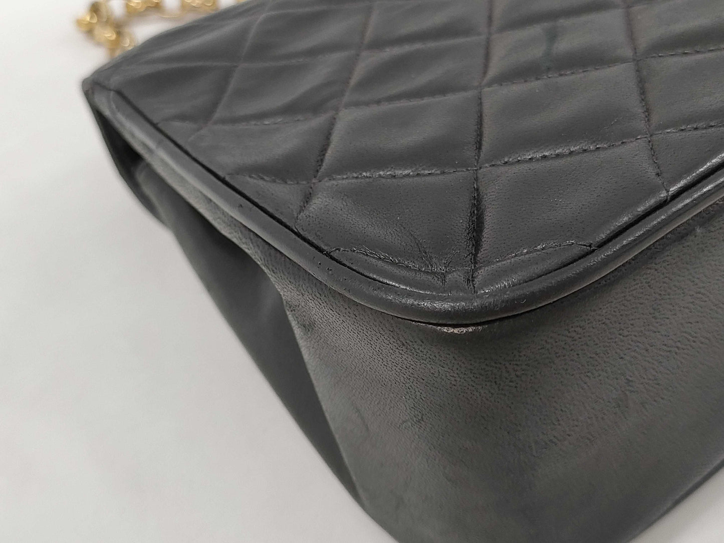 CHANEL Jeweled Chain Shoulder Bag, Lamb, Black, GP