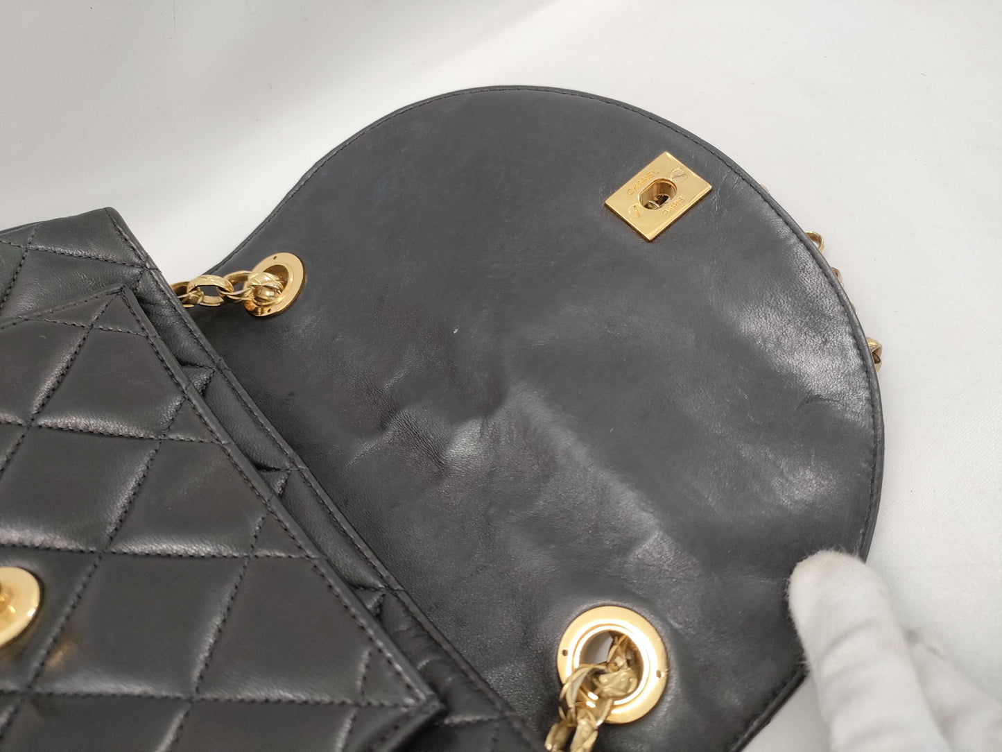 CHANEL Jeweled Chain Shoulder Bag, Lamb, Black, GP