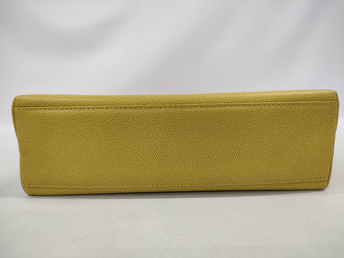 CHANEL Turnlock Caviar Yellow GP Handbag