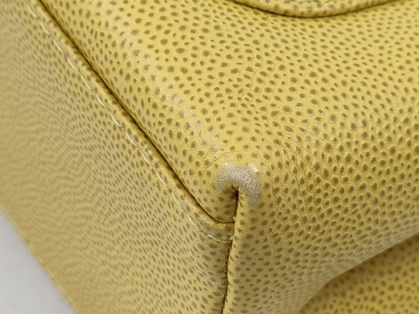 CHANEL Turnlock Caviar Yellow GP Handbag
