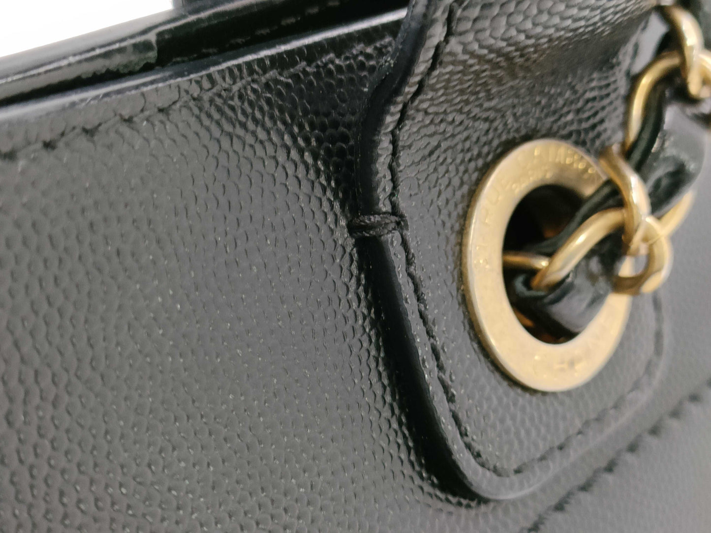 CHANEL Deauville Studded Calfskin Black GP Tote Bag