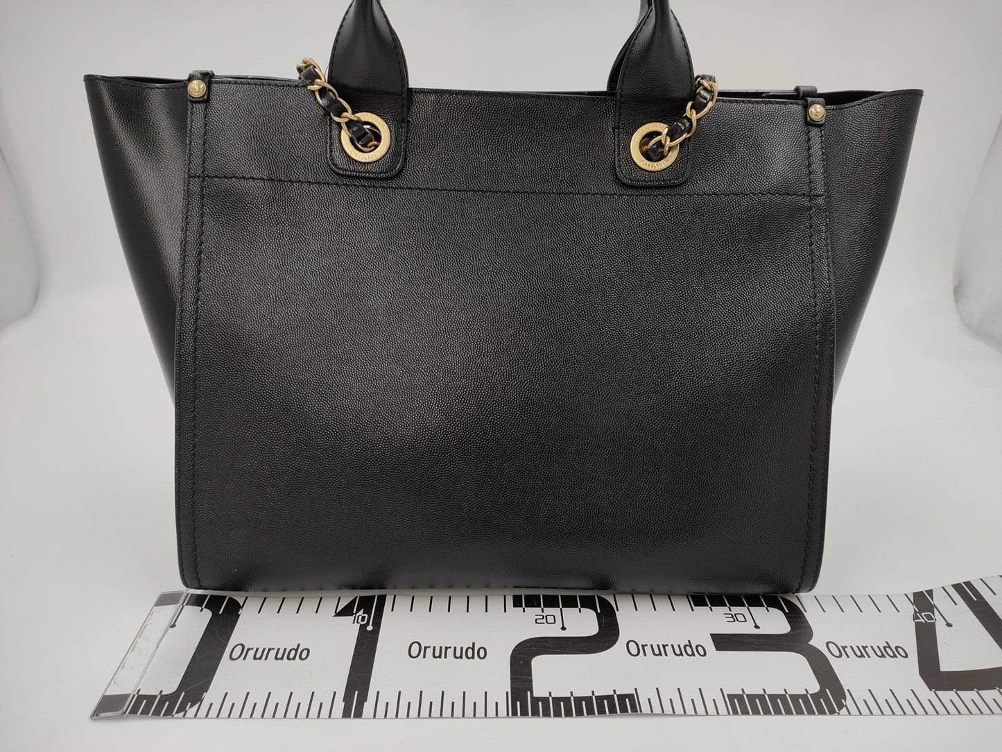 CHANEL Deauville Studded Calfskin Black GP Tote Bag