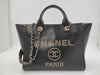CHANEL Deauville Studded Calfskin Black GP Tote Bag