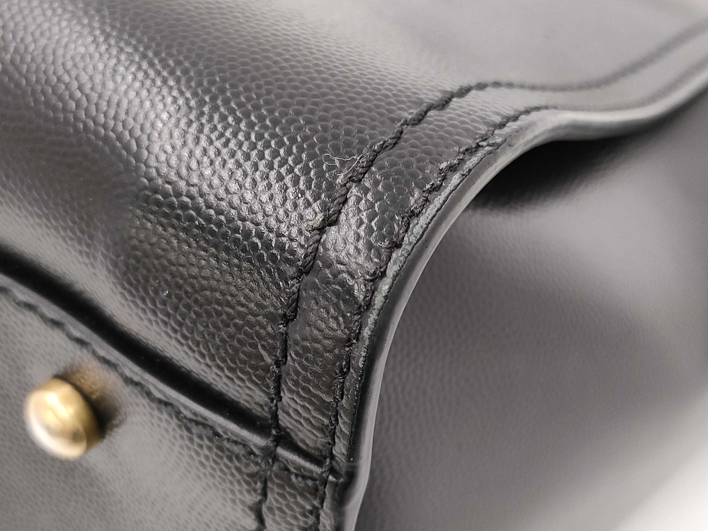 CHANEL Deauville Studded Calfskin Black GP Tote Bag