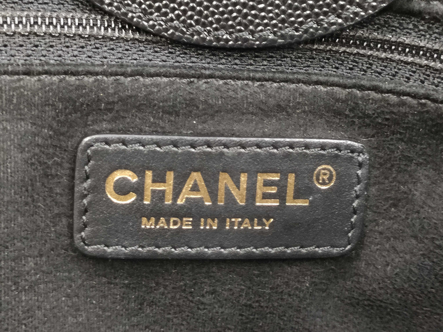 CHANEL Deauville Studded Calfskin Black GP Tote Bag