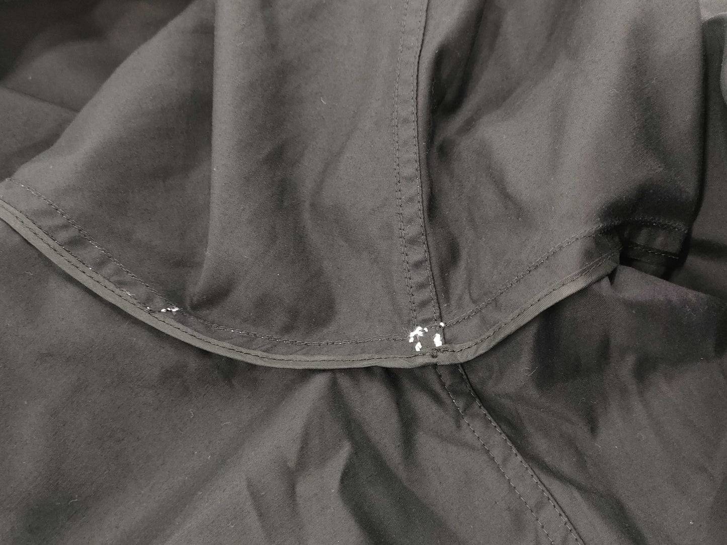 CHANEL Hooded Coat Nylon Black Jacket