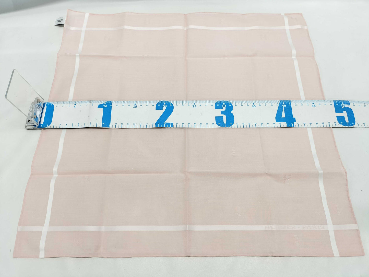 HERMES Handkerchief H Relief Cotton Rose Clair Other Accessories