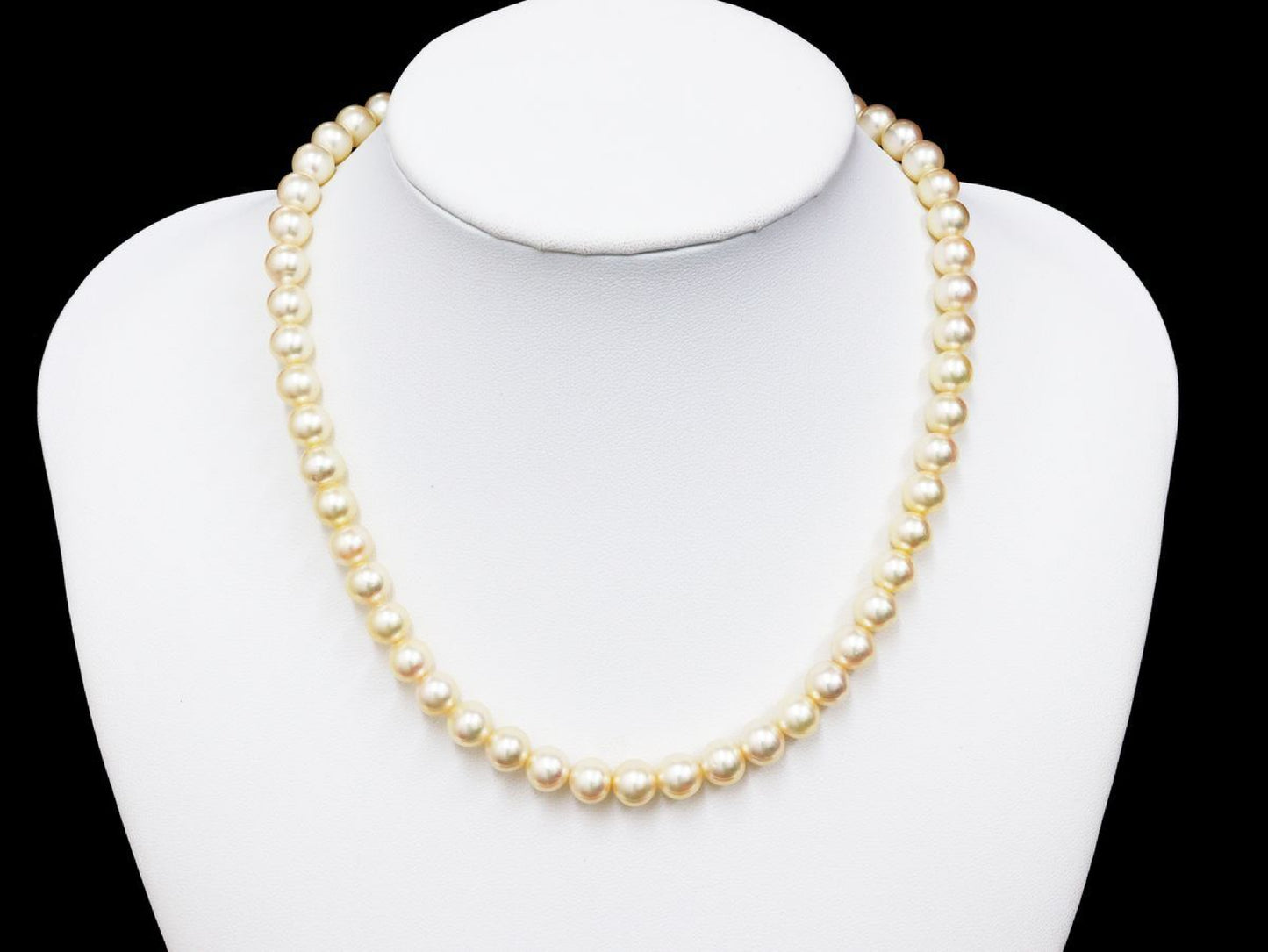 TASAKI Akoya Pearl Necklace, Diameter 7.6mm-8.0mm, Sterling Silver, 36.1g