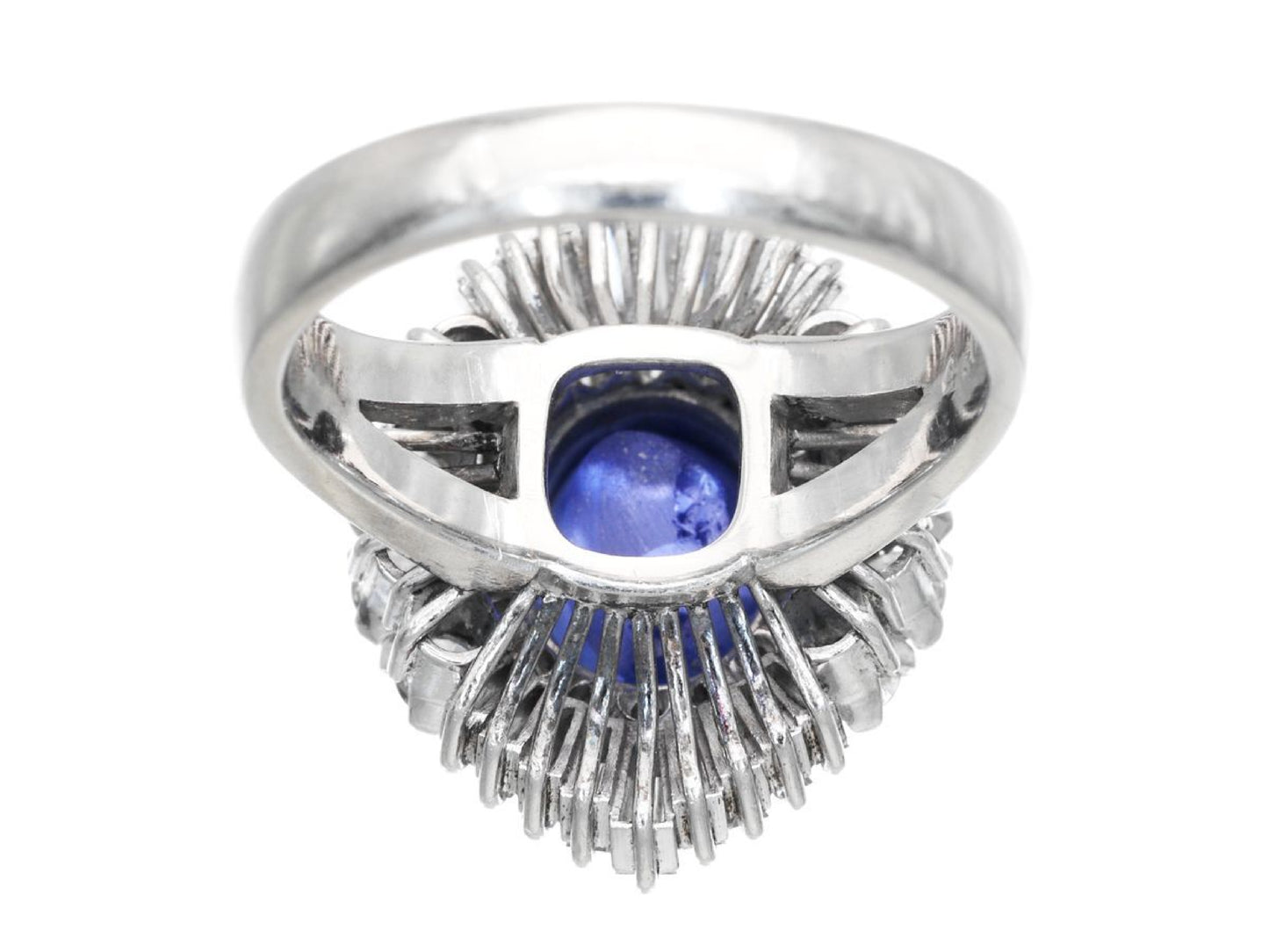 Stainless steel 4.04ct diamond, 1.00ct diamond, Pm900, 10.3g ring