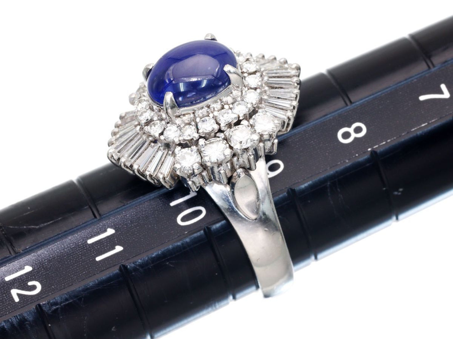 Stainless steel 4.04ct diamond, 1.00ct diamond, Pm900, 10.3g ring
