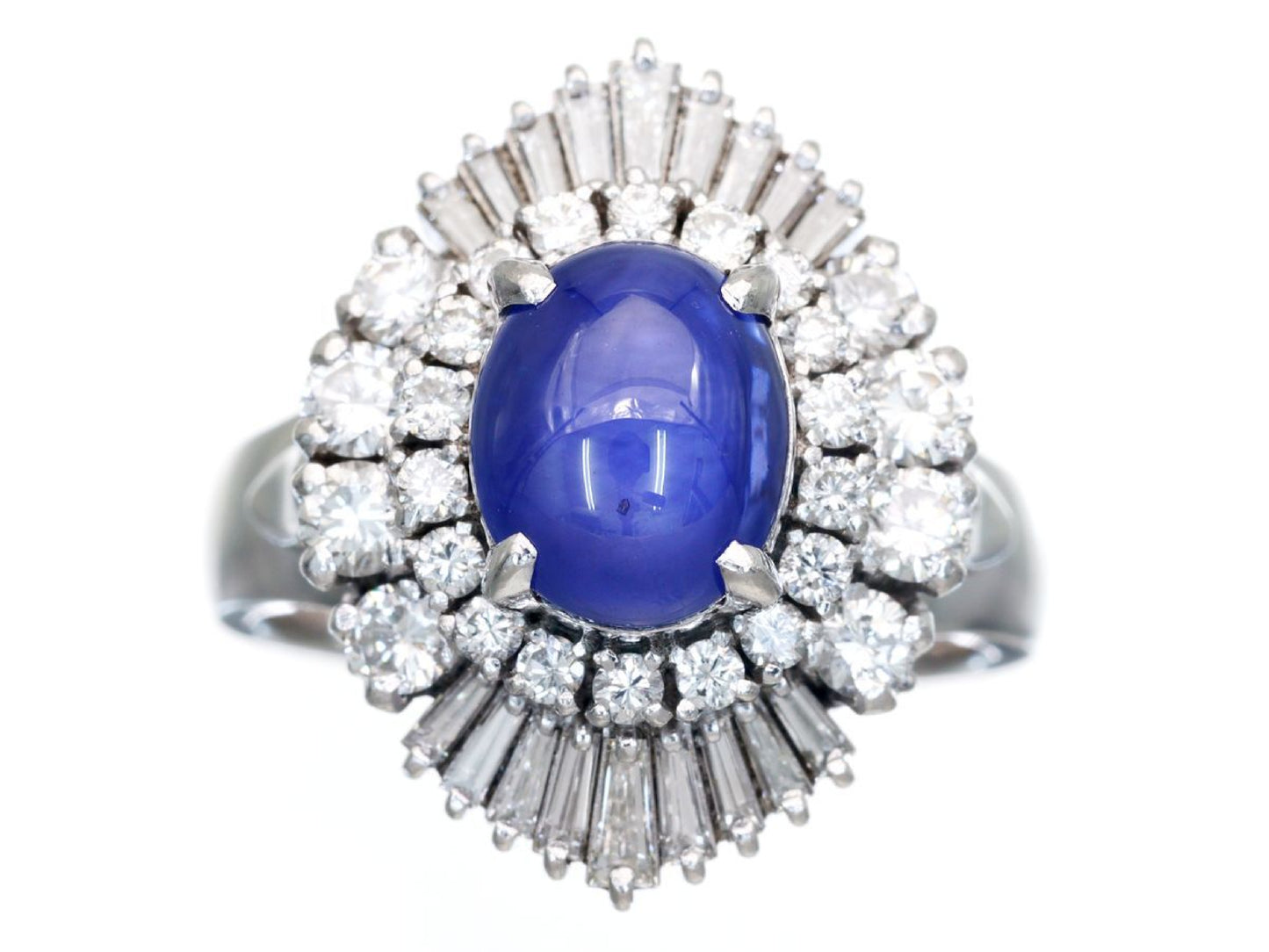 Stainless steel 4.04ct diamond, 1.00ct diamond, Pm900, 10.3g ring
