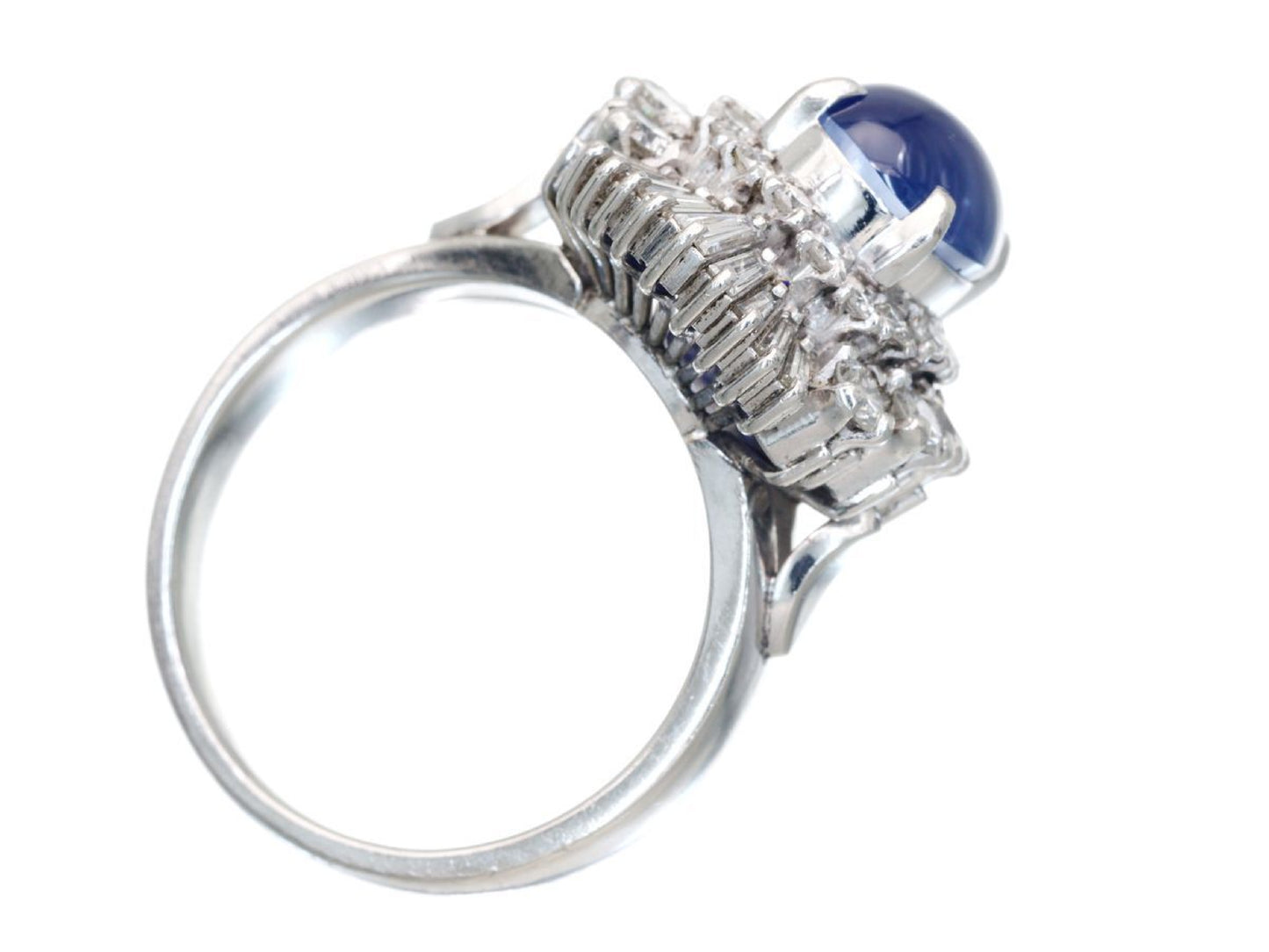 Stainless steel 4.04ct diamond, 1.00ct diamond, Pm900, 10.3g ring
