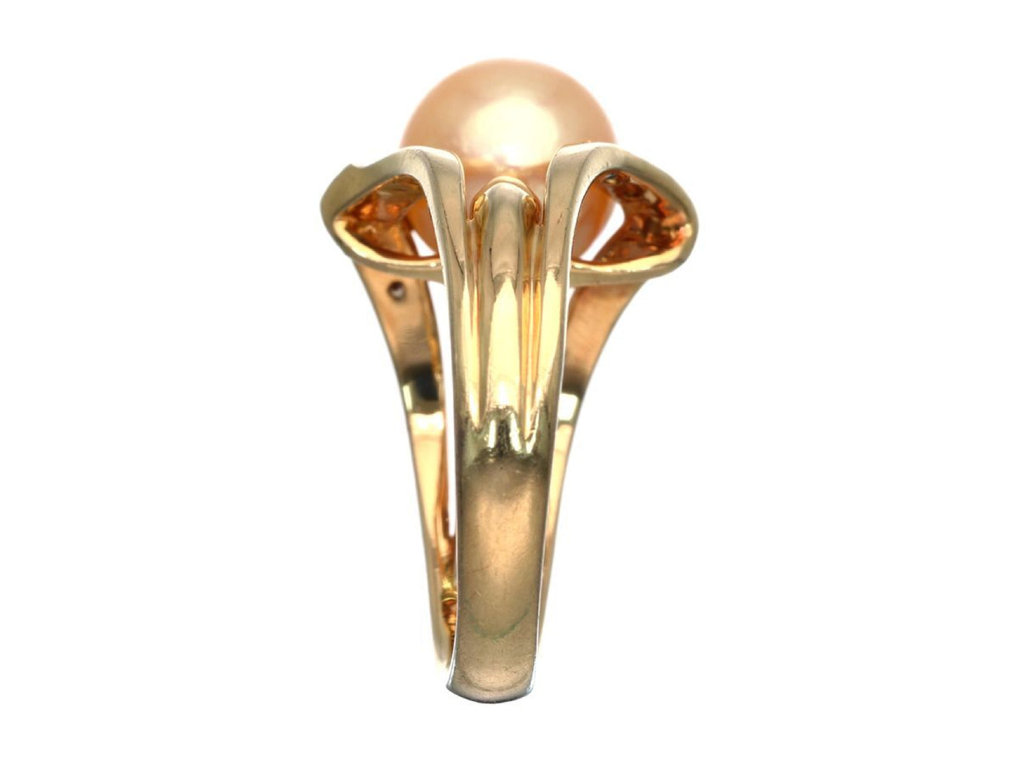 Pearl, diameter approximately 7.9mm, D0.06ct, 18K Gold, 5.0g, Ring