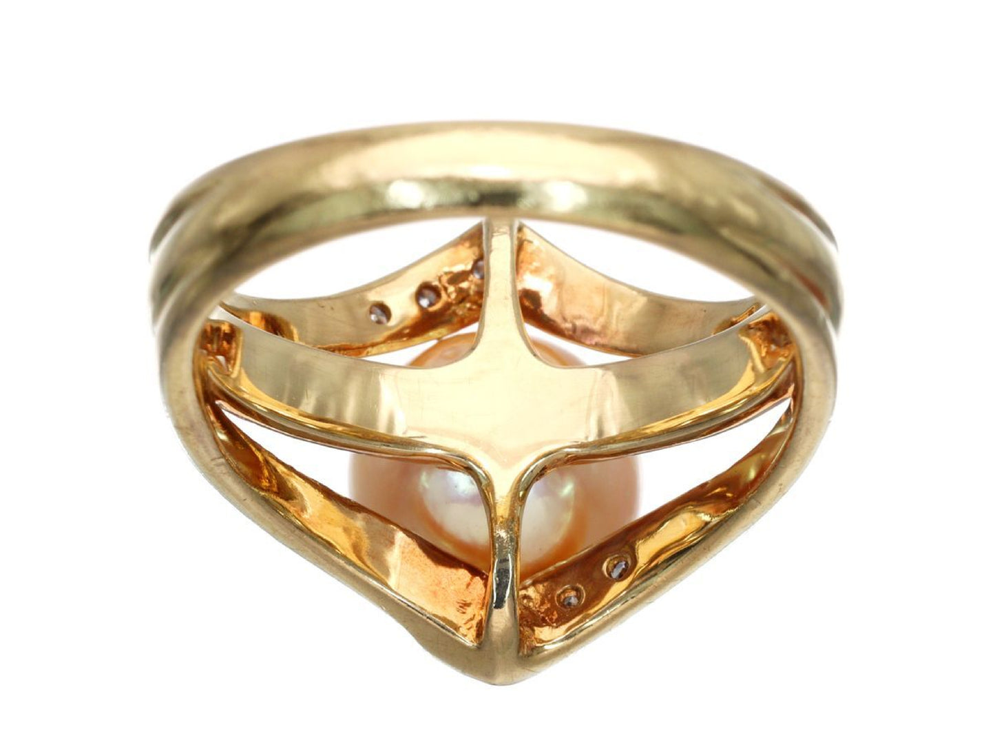Pearl, diameter approximately 7.9mm, D0.06ct, 18K Gold, 5.0g, Ring