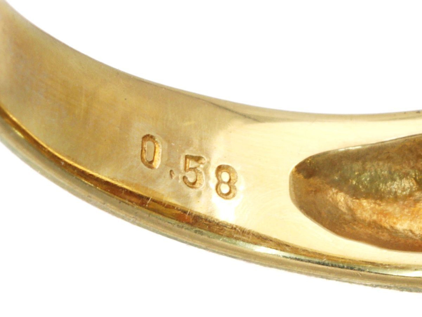 Golden Pearl Ring, 13.8mm Diameter, 0.58ct, 18K Gold, 8.4g