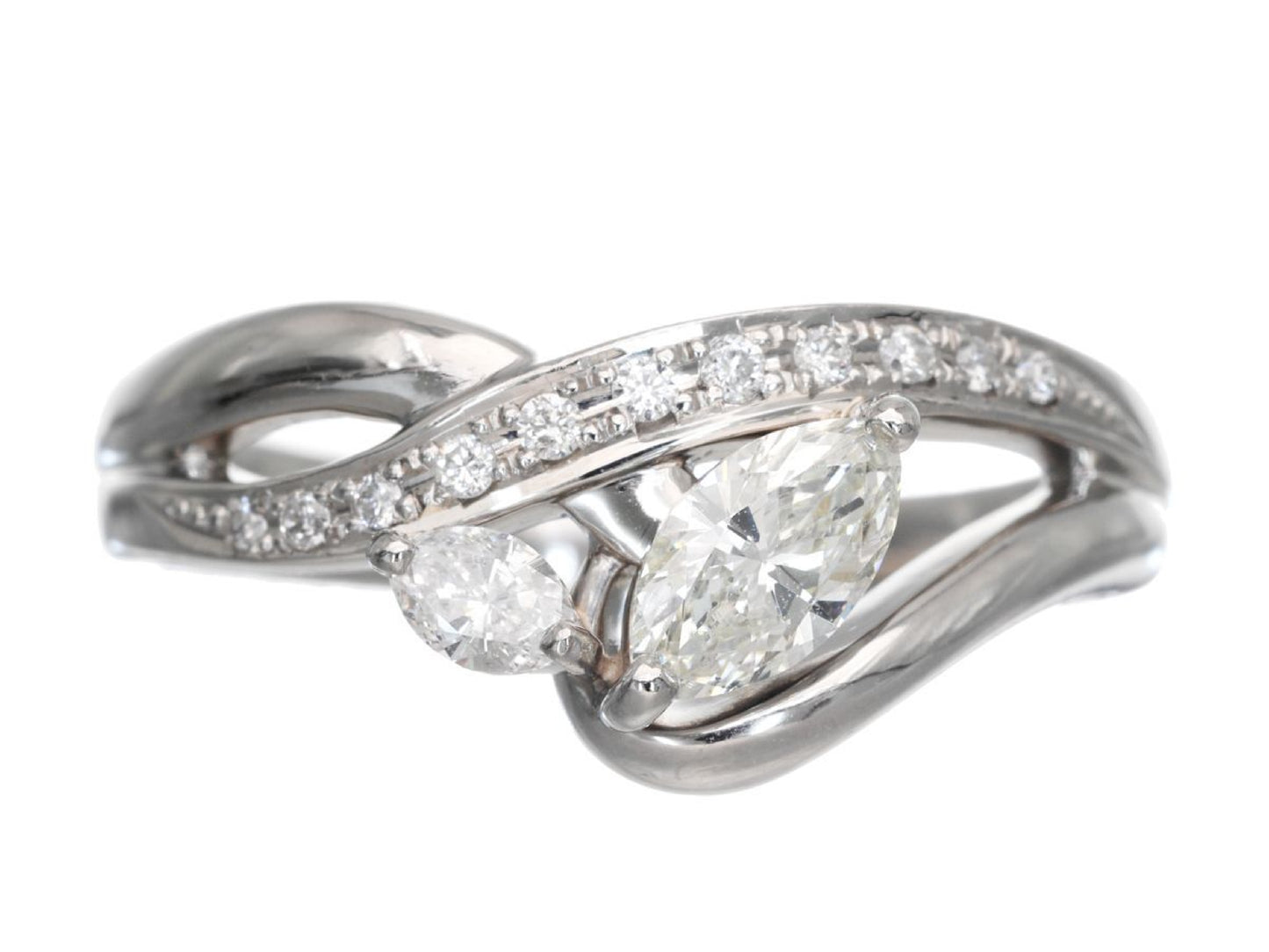 D0.36/0.18ct Pt900 6.5g Ring