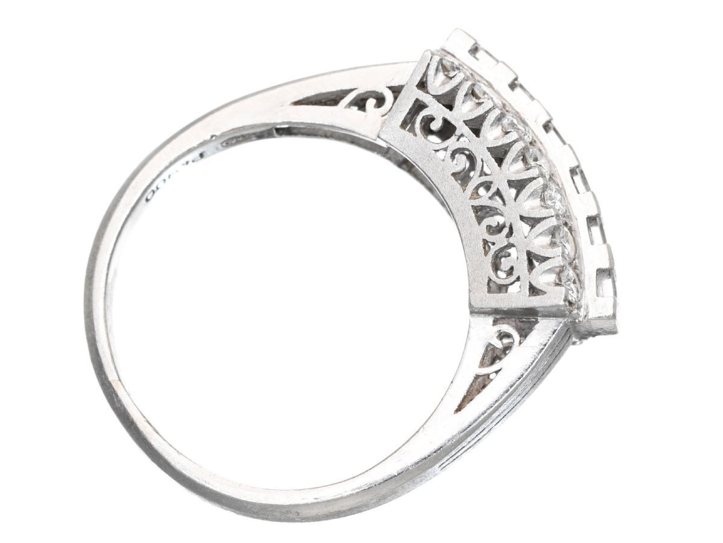 D0.57/0.33ct Pt900 5.9g Ring