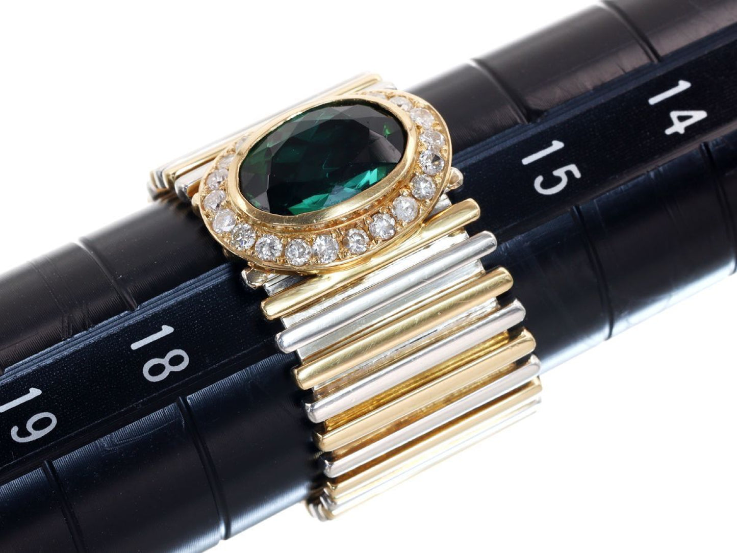 Tourmaline D0.30ct Pt900/K18 18.3g Ring
