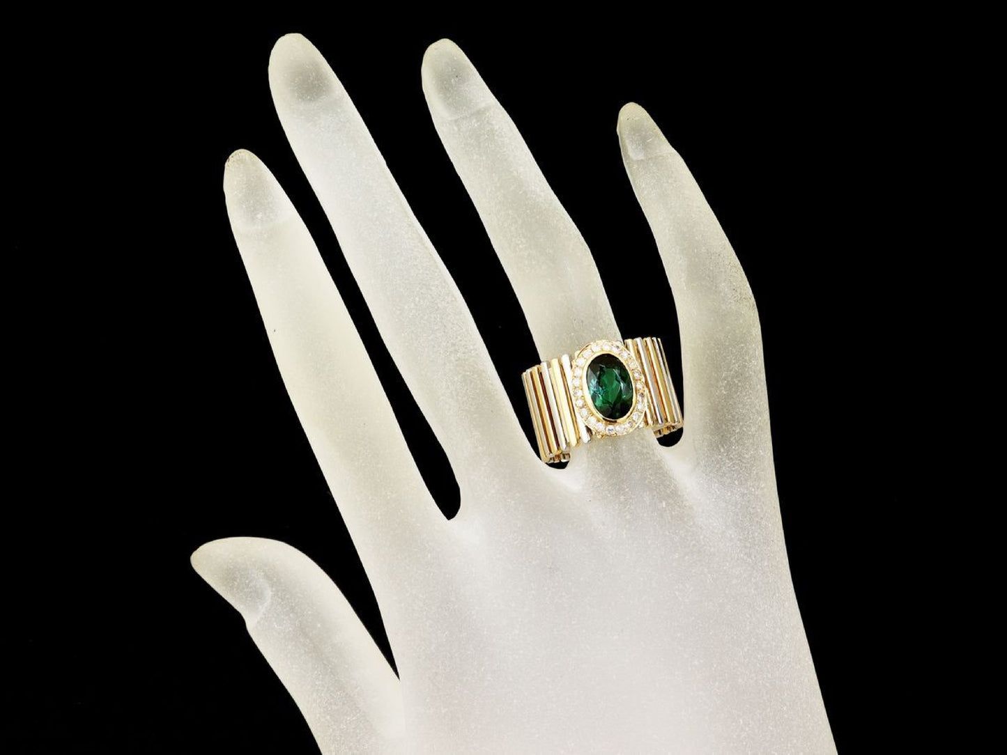 Tourmaline D0.30ct Pt900/K18 18.3g Ring