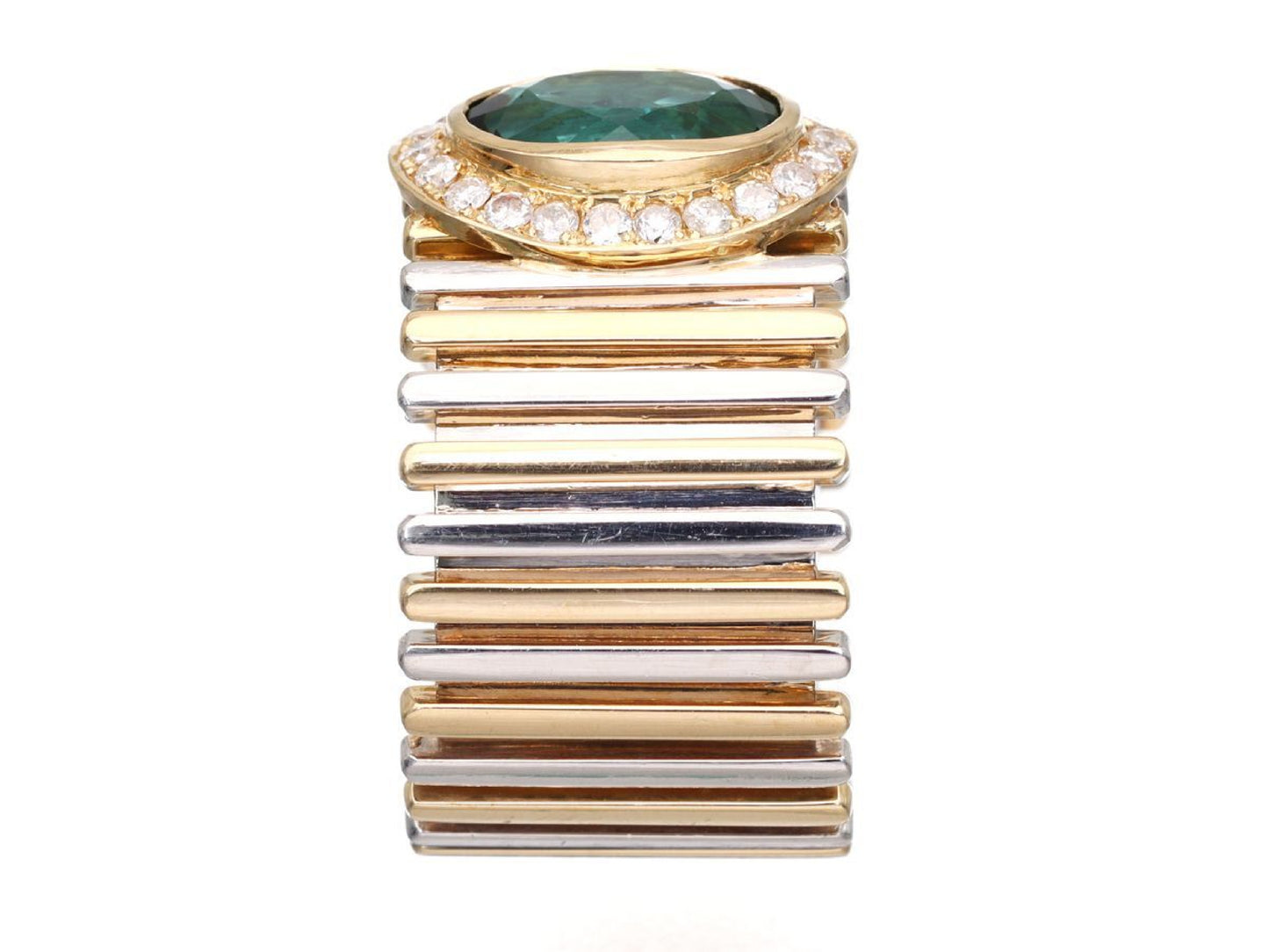 Tourmaline D0.30ct Pt900/K18 18.3g Ring