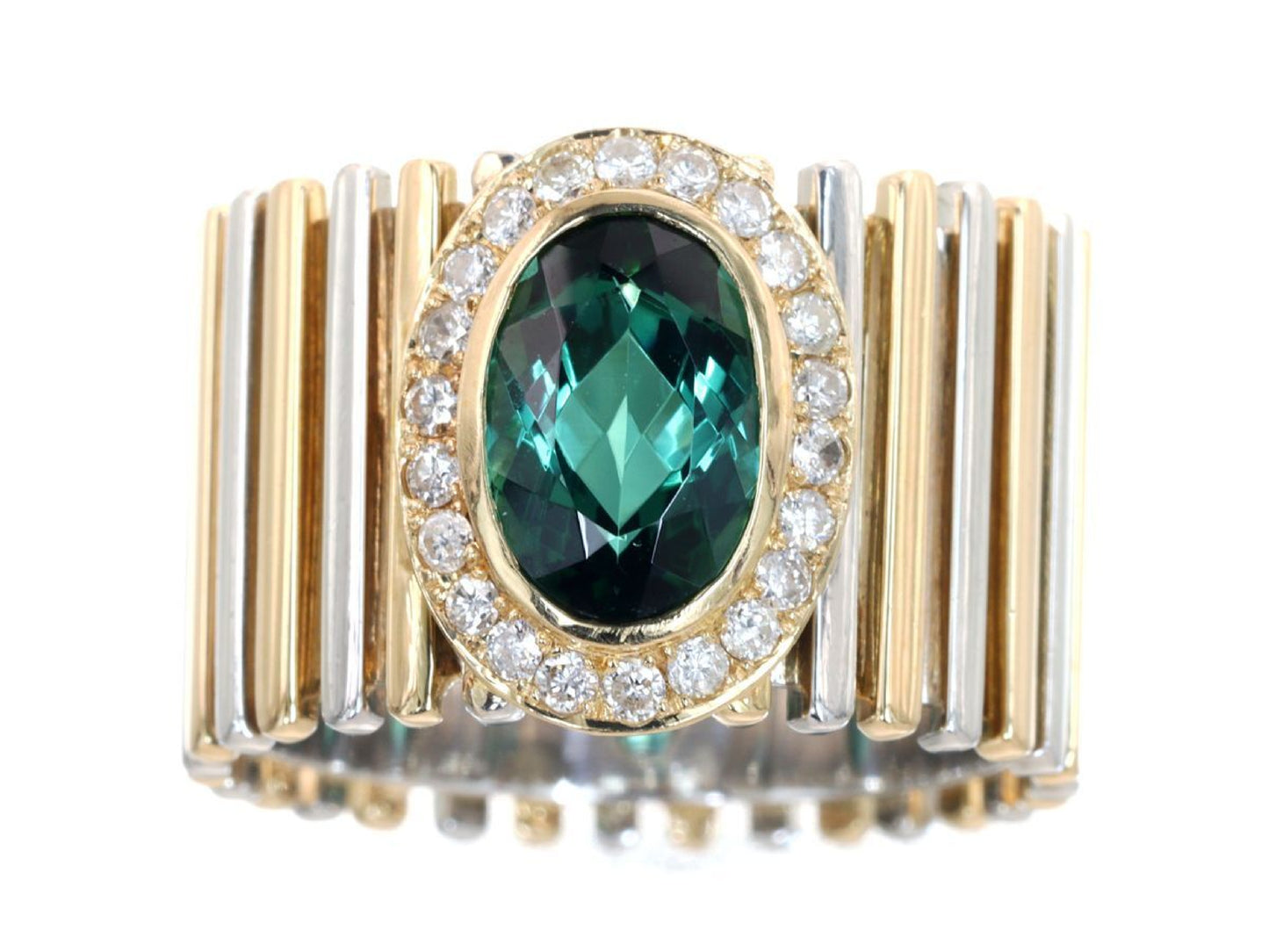 Tourmaline D0.30ct Pt900/K18 18.3g Ring