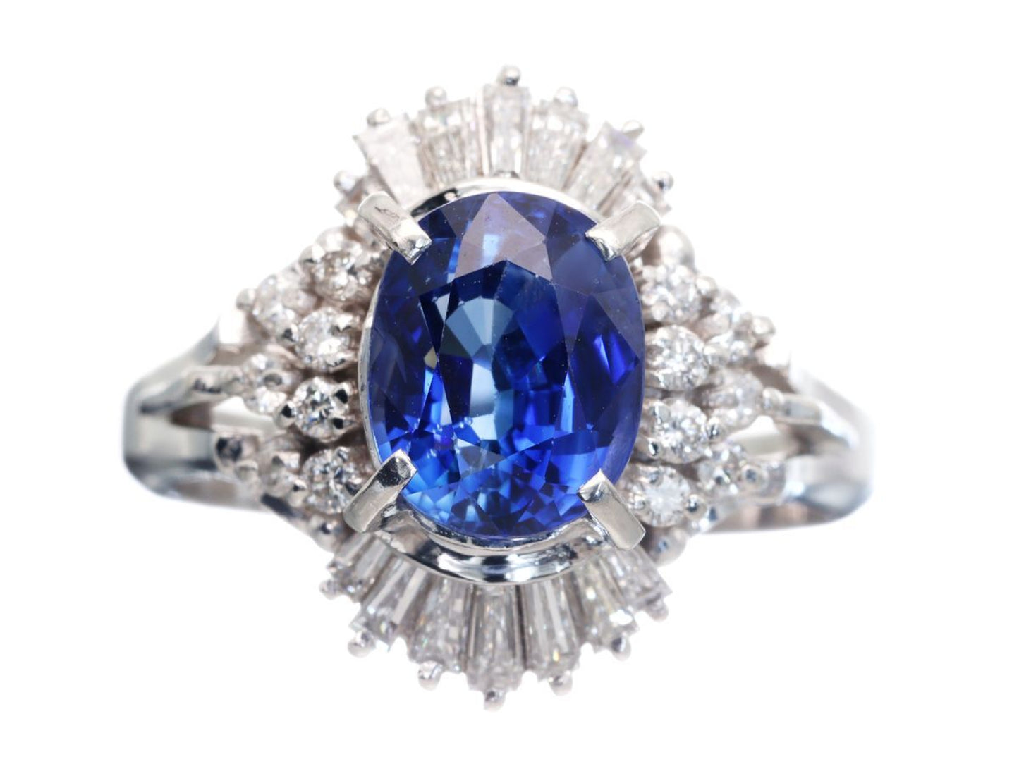 S2.95ct D0.66ct Pt900 8.0g Ring