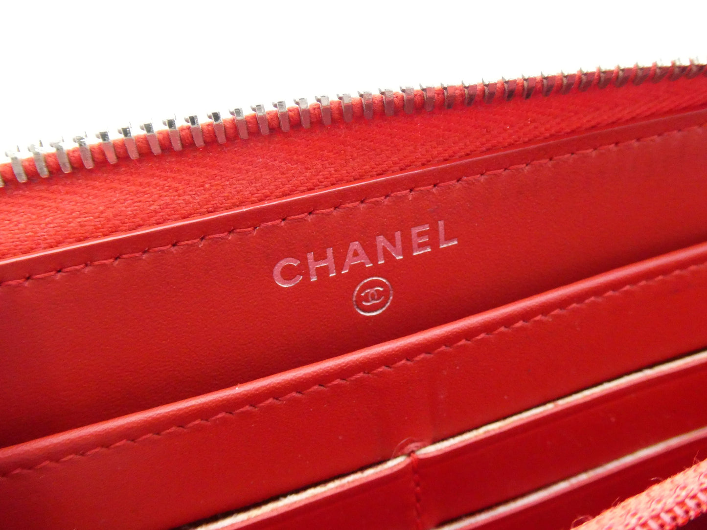 CHANEL Coco Mark Leather Stud Wallet