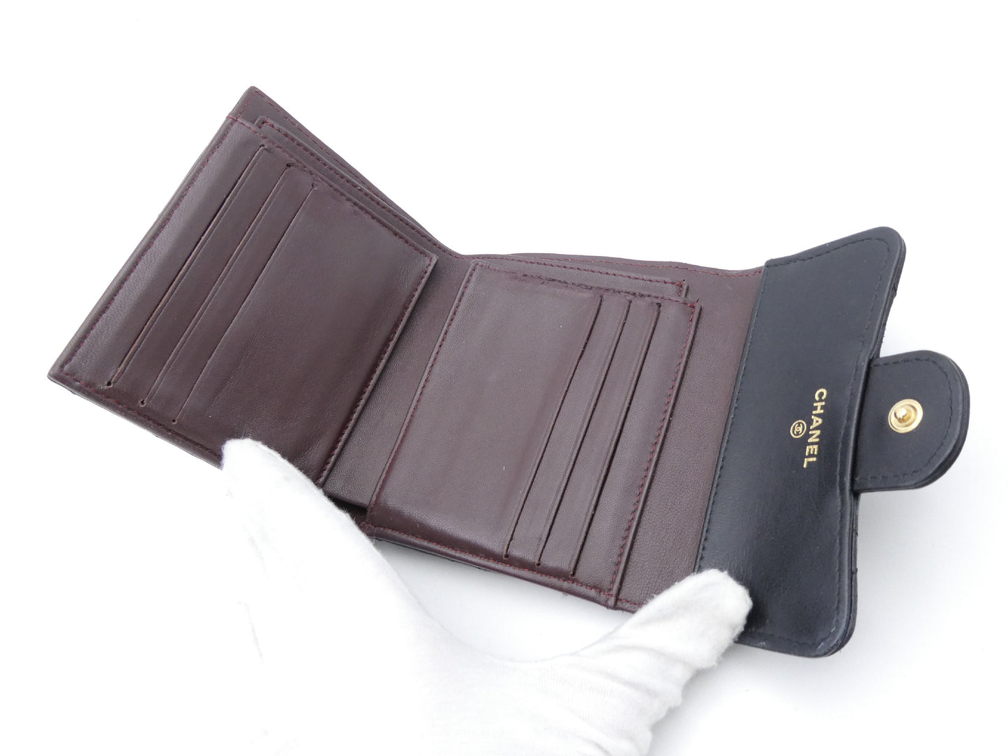 CHANEL Matelasse Coco Mark Tri-fold Wallet