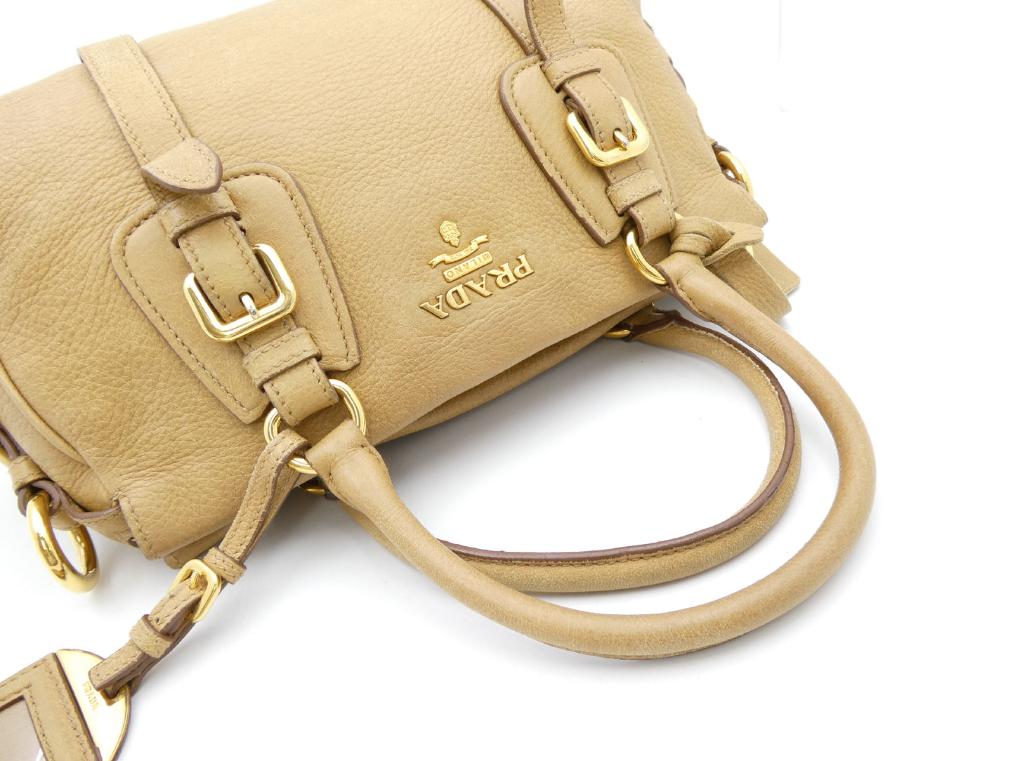 PRADA logo leather 2-way handbag