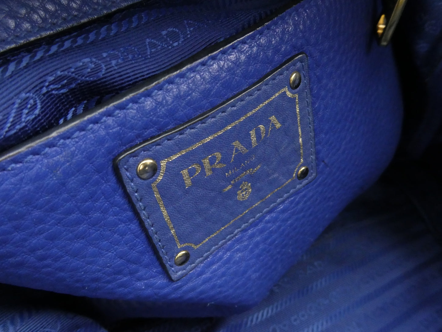 PRADA logo leather 2-way tote bag